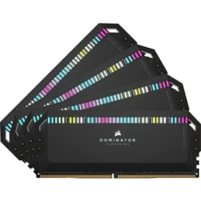 Image of CORSAIR DOMINATOR PLATINUM RGB DDR5 RAM 64GB (4x16GB) 6600MHz CL32 Intel XMP iCUE Compatible Computer Memory Black (CMT64GX5M4B6600C32)