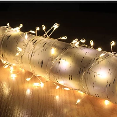 Image of Snowtime 200 4m Copper Wire Cluster Lights With Warm White LEDs