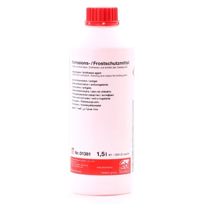 Image of 39170402, 39170402S1 Antifreeze FEBI BILSTEIN 01381 G12 red 1,5l 38(50/50) VAUXHALL: Corsa Mk3, Zafira Mk2, VOLKSWAGEN: Lupo / 3L