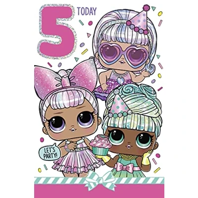 Image of Age 5 LOL Surprise Card, Happy 5th Birthday Card