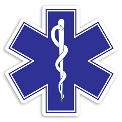 Image of 2 x 10cm Medical Symbol Vinyl Stickers Caduceus Doctor Nurse Sticker #31105 (10cm Wide)