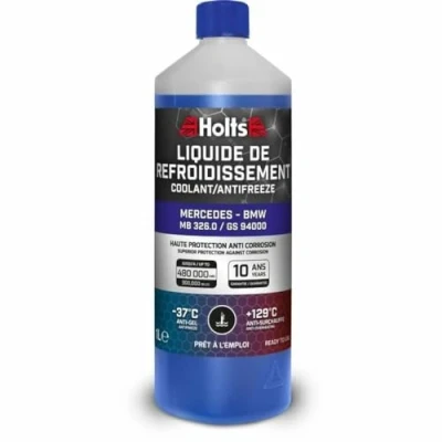 Image of Holts HAFR0007B Antifreeze Coolant for Car Mercedes &amp; BMW 10 year 300k mile long life, protection to 37C, Blue, 1 Litre
