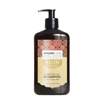 Image of Arganicare Castor Oil Shampoo, Hair Growth Stimulator with Certified Organic Argan and Oils. 400ml