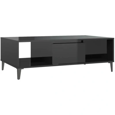 Image of vidaXL Coffee Table High Gloss Black 103.5x60x35 cm Engineered Wood