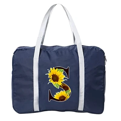 Image of Cabin Bag 45x36x20 for Easyjet Airlines Underseat Travel Holdall Carry on Hand Luggage Weekend Packable Duffel Bag,Sports Fitness (Flower Color S)