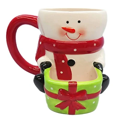 Image of Widdle Gifts Ltd Novelty Christmas Mug with Cookie Holder Snowman Design 9086, Multicolour (YDK 632 WG)