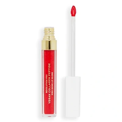 Image of Revolution Pro Vegan Collagen Peptide High Shine Lip Gloss, Nourish, Plump &amp; Hydrate Lips With Hyaluronic Acid Vitamin E, Cherie