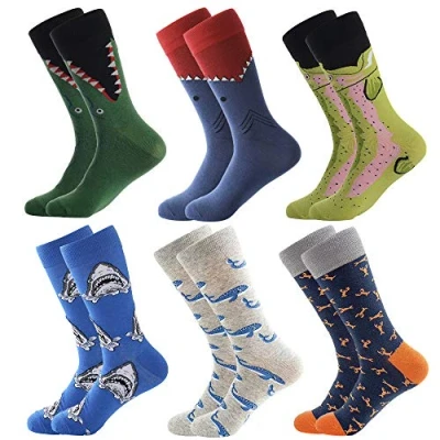 Image of Men&#039;s Fun Dress Socks, Colorful Funky Socks for Men, Fancy Novelty Funny Patterned Casual Combed Cotton Office Socks,Mid Calf Cool Crazy Unique &amp; Striking Design