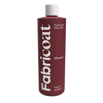 Image of Fabricoat Fabric Paint Restore or Change the Colour of Any Directly Onto Transform Anything Sofas, Lampshades, Car Interiors (500ml, Maroon)