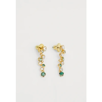 Image of Swarovski Constella earrings Green, Gold tone plated