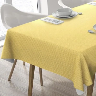 Image of Home Direct Rectangular Oilcloth PVC Wipe Clean Tablecloth 140cm x 180cm 55x70 Yellow