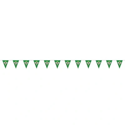 Image of Beistle Green Tennis Pennant Banner 1 Pc, Cardboard, Multicolor, 11&quot; x 7&#039; 4&quot;