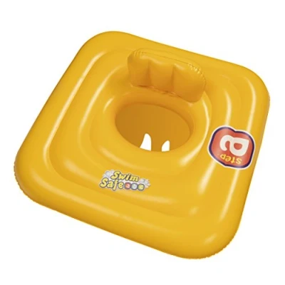 Image of Bestway Baby Swim Safe Seat (Step A) Learn to Square Inflatable,Yellow, 0 12 Months