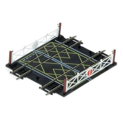 Image of Hornby R636 OO Gauge Level Crossing Double Track Extra Pieces for Model Railway Sets, Train Scale 1:76