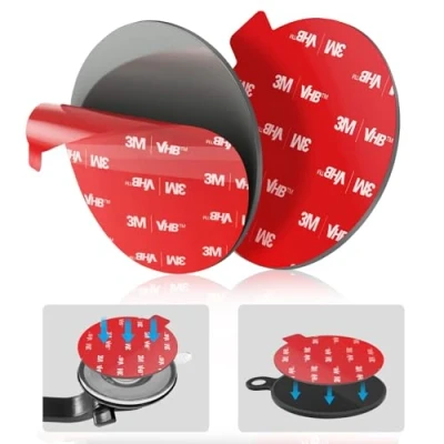 Image of volport Very Strong Sticky Adhesive, 2.76in/70mm Dashboard Pad Mounting Disk Adhesive Replacement Kit, Double Sided Stickers for Suction Cup Phone Holder &amp; Windshield Car Mount 2 Pack