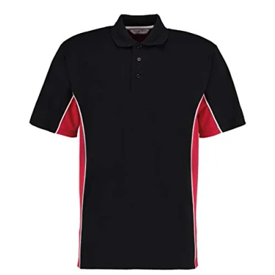 Image of Gamegear Men&#039; Track Pique Polo, Black/Red/White, Large. KK475