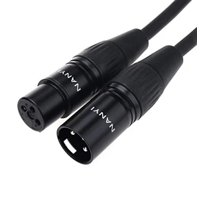 Image of NANYI XLR Male to Female Mic Cable 0.5 Meters /1.6Feet DMX Patch Cord with Oxygen Free Copper