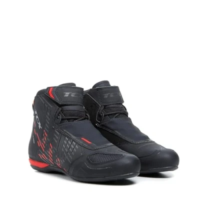 Image of TCX R04D AIR, Men&#039;s Motorcycle Boots, Breathable and Versatile, Mesh Upper with Hot Melt Coating, Laces Velcro Closure, Black/Red