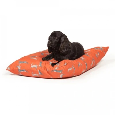 Image of Danish Design Orange Woodland Hare Machine Washable Deep Filled Dog/Puppy Duvet Large