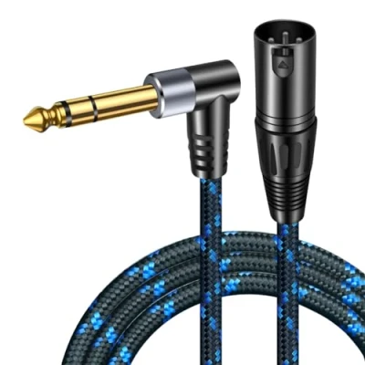 Image of Hanprmeee XLR to 1/4 Male Cable, Balanced Double Shielded, 6.35mm TRS Cable for Dynamic Microphone, Amplifier, Mixer, Speaker2M