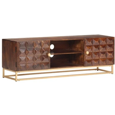 Image of vidaXL TV Cabinet 124x29x45 cm Solid Mango Wood