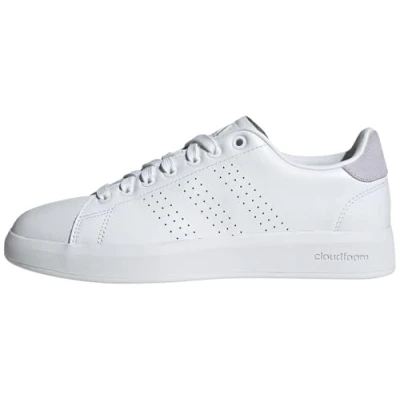 Image of adidas Women&#039;s Advantage Premium Leather Shoes Sneakers, FTWR White/FTWR White/Silver Dawn, 9