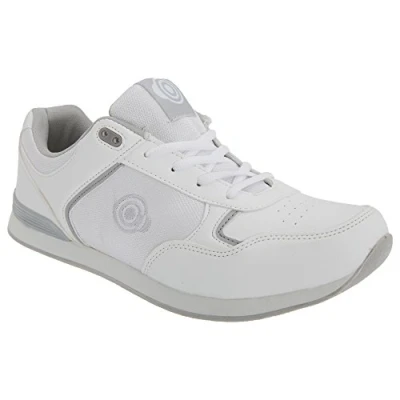 Image of Dek Mens Anchor Trainer Style Lace Up Lawn Bowling Shoes White/Navy 11 UK