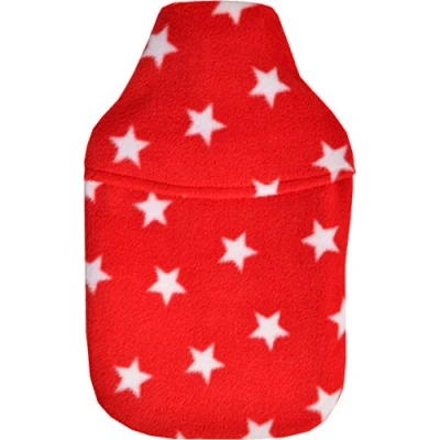 Image of Vagabond Bags Red Stars Hot Water Bottle and Cover, 2 Litre
