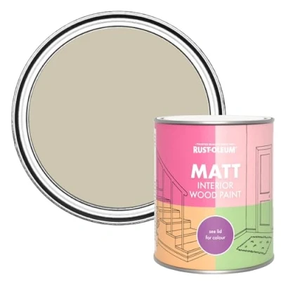 Image of Rust Oleum Green Interior Wood Paint in Matt Finish Silver Sage 750ml