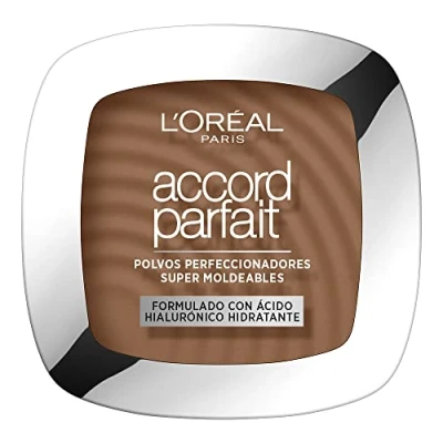 Image of L&#039;Oréal Paris Perfecting Fondant Powder Enriched with Mineral Pigments &amp; Hyaluronic Acid All Skin Types Perfect Match Tint: Caramel/Toffee (8.5.D) 9 g