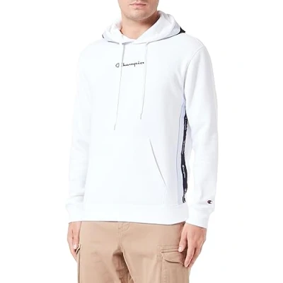 Image of Champion Men&#039;s Legacy American Tape Powerblend Fleece Hooded Sweatshirt, Bianco, S UK