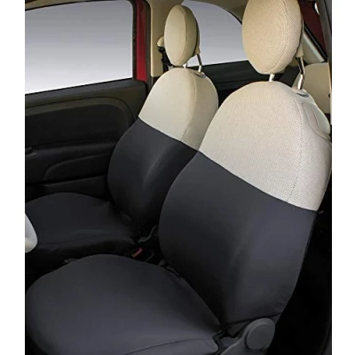 Image of CORA Complete Set Custom Seat Covers Fiat 500 07&gt; Rear Full Grey/Cream