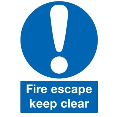 Image of Sitesafe Fire Escape Keep Clear Rigid PVC Sign 148 x 210mm