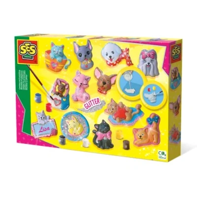 Image of SES Creative 01154 Cats and Dogs Casting Painting Kit, Craft Your Pet Pals, Mixed