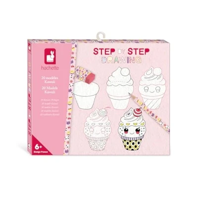Image of Janod Step by Drawing Learn to Draw 20 Kawaii Models Children&#039;s Kit Learning and Concentrate from 6 Years J09156