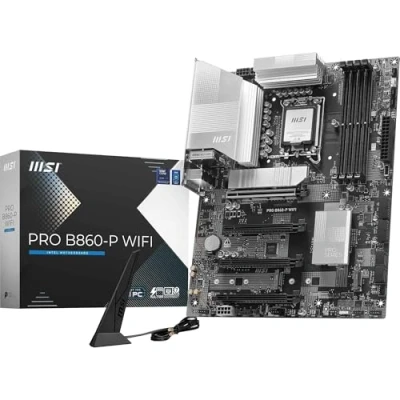 Image of MSI PRO B860 P WIFI Motherboard, ATX Supports Intel Core Ultra Processors (Series 2), LGA 1851 12 DRPS, DDR5 Memory Boost (8600+ MT/s OC), PCIe 5.0 x16 &amp; 4.0 x16, M.2 Gen5, Wi Fi 7, 5G LAN