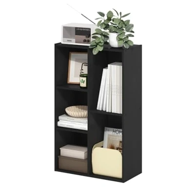 Image of Furinno Luder 5 Cube Reversible Open Shelf, Blackwood
