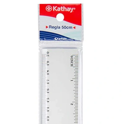 Image of Kathay 86420400 Plastic Ruler, 50 cm, Transparent, Perfect for School Use