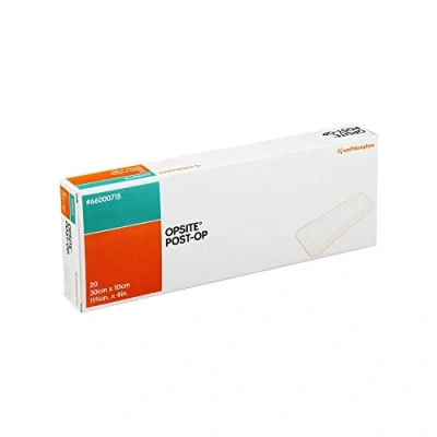 Image of Opsite Post Op Dressing: 10x30cm Vapour Permeable Adhesive Film Dressing Pack of 20