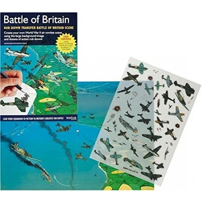 Image of Battle of Britain Rub Down Transfers World War 2 air Combat Scene