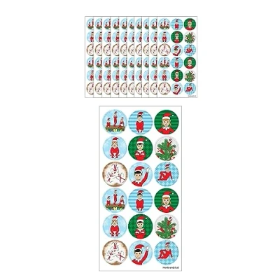Image of Henbrandt Large Elfin Around Christmas Stickers 180 Assorted Xmas Teachers School Reward Card Crafts for Kids Stocking Fillers Favours Loot Bag Lucky Dip Boys and Girls