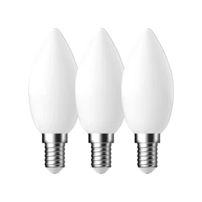Image of Energetic Candle Frosted LED Light Bulb, E14, 4W, 470 Lumens, Warm White 2700K 3 Pack