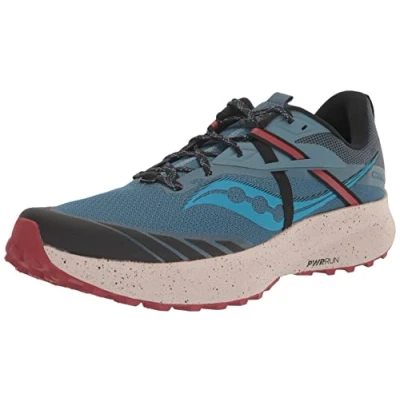Image of Saucony Mens Ride 15 Trainers in Blue Mesh Size UK 9.5