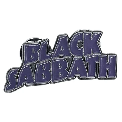 Image of Black Sabbath Purple Wavy Logo Unisex Pin lilac, Zinc alloy,