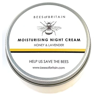 Image of Bees of BRITAIN 99% Natural Rich Night Cream Honey, Lavender. Soothe, Nourish, Hydrate Dry Skin. pH 5.5, Sensitive We Donate 5% our Profit to Save + Pollinators.100g
