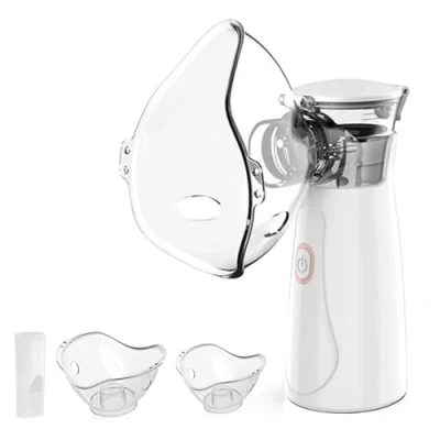 Image of Nebuliser Machine for Adults &amp; Kids, Portable Handheld Inhaler, Ultrasonic Rechargeable Nebulizer with 2 Masks Mouthpiece, Easy to Use Clean, Silent Home Travel