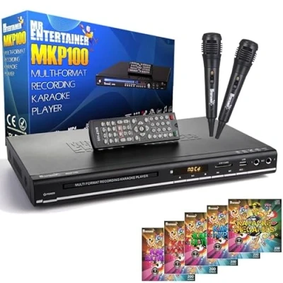 Image of Mr Entertainer MKP100 CDG DVD MP3G Karaoke Machine Player. HDMI/Record/Rip/USB (Wired Microphones + 1000 Songs)