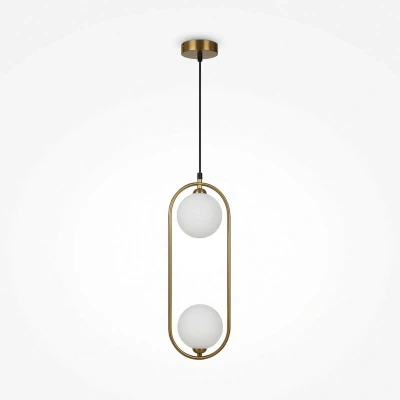 Image of Maytoni Ring Modern 2 Light Globe Pendant Ceiling Brass G9