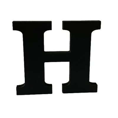 Image of Black Wooden MDF Letter H Size 13cm Tall Free Standing Letters for Arts &amp; Crafts Personalized Name Decor