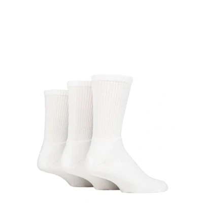 Image of Mens 3 Pair SOCKSHOP TORE 100% Recycled Plain Cotton Sports Socks White 7 11